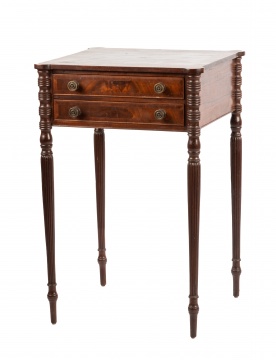 Massachusetts Sheraton Mahogany 2-Drawer Stand